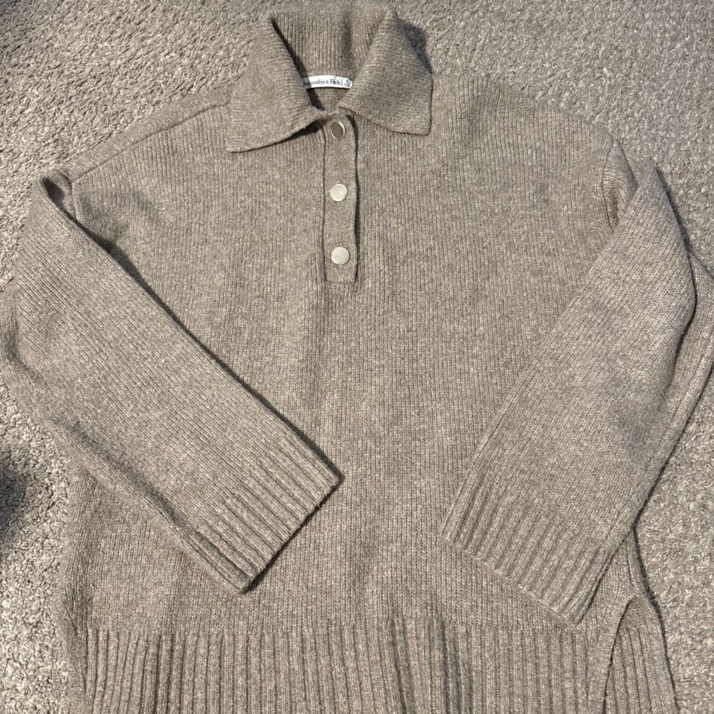 Abercrombie & Fitch Polo Sweater Size S Brown 3
