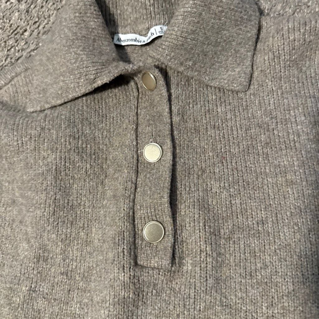 Abercrombie & Fitch Polo Sweater Size S Brown 5