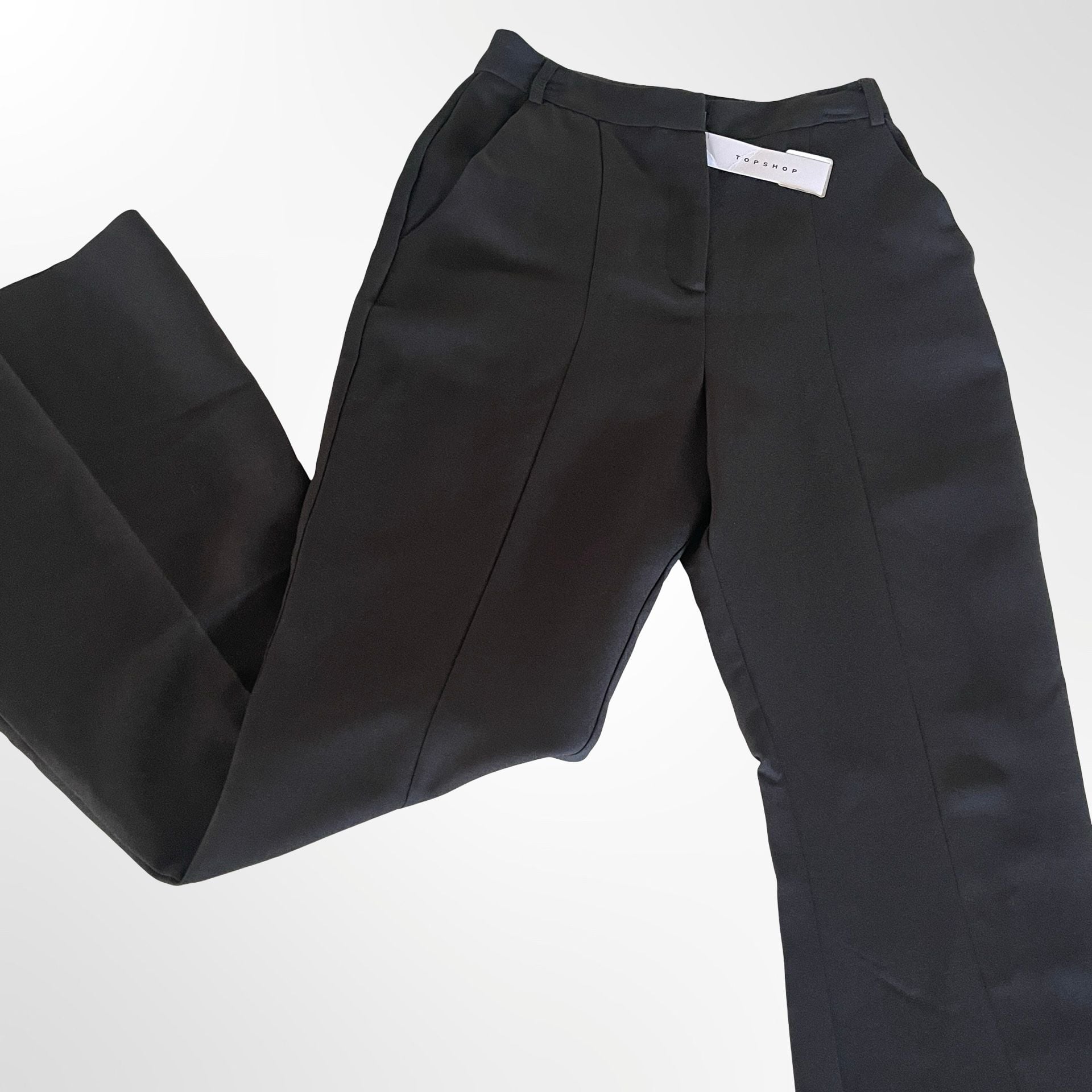 Topshop Bell Bottom Pants US 4 Black Flare Trousers NWT 5