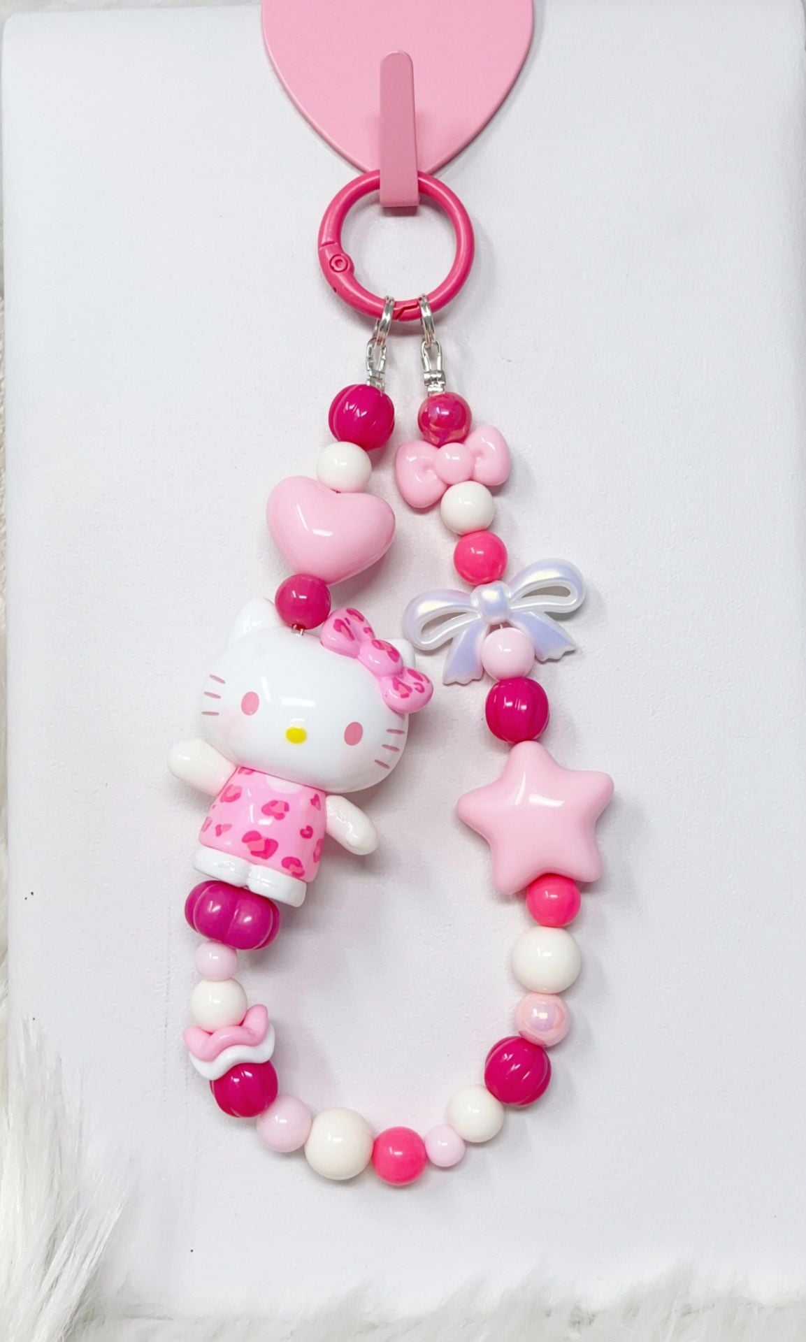 6 pieces handmade beaded Hello Kitty charm 5
