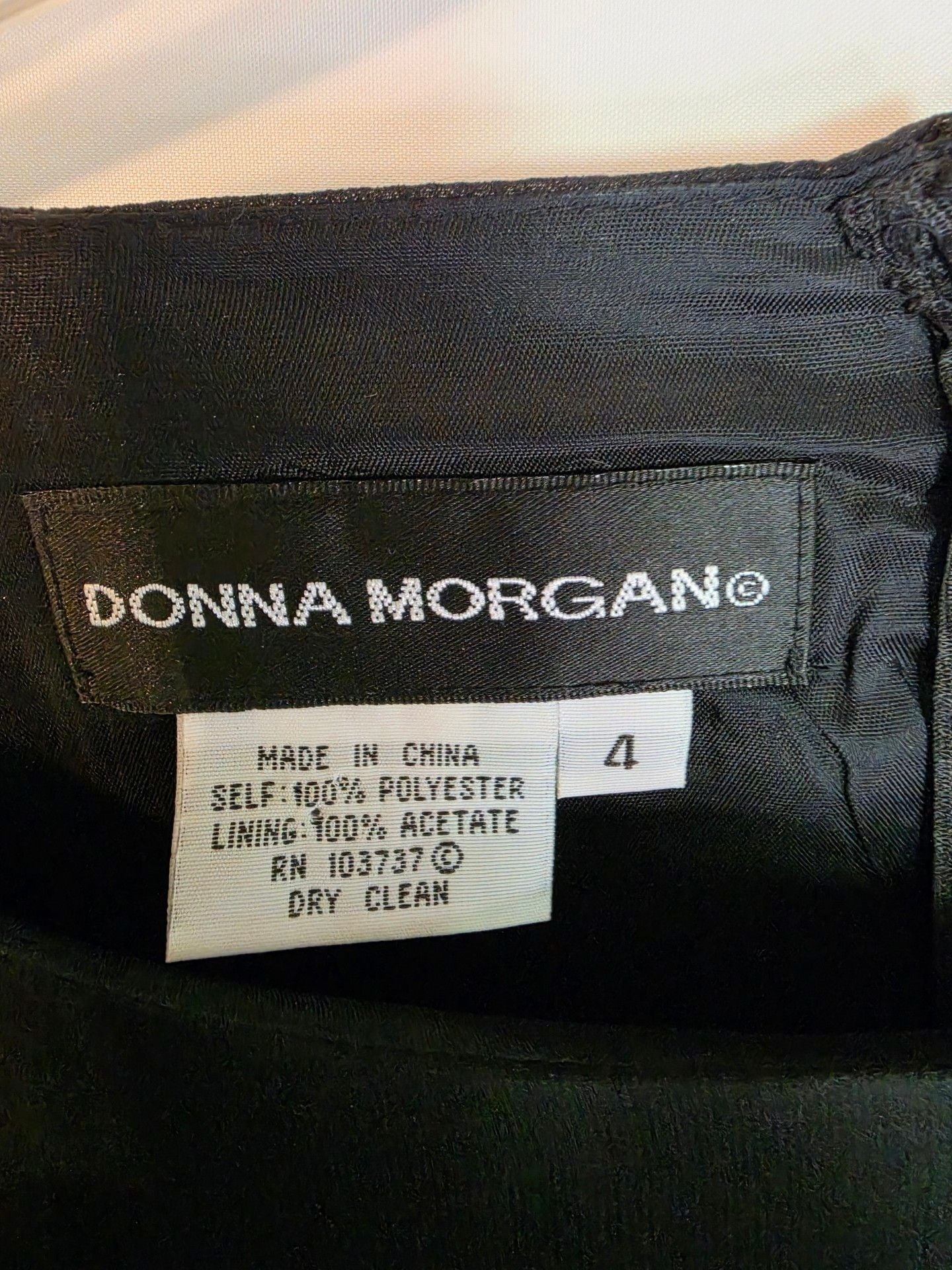Donna Morgan Black Dress Size 4(S) Sheer Long Sleeve 5