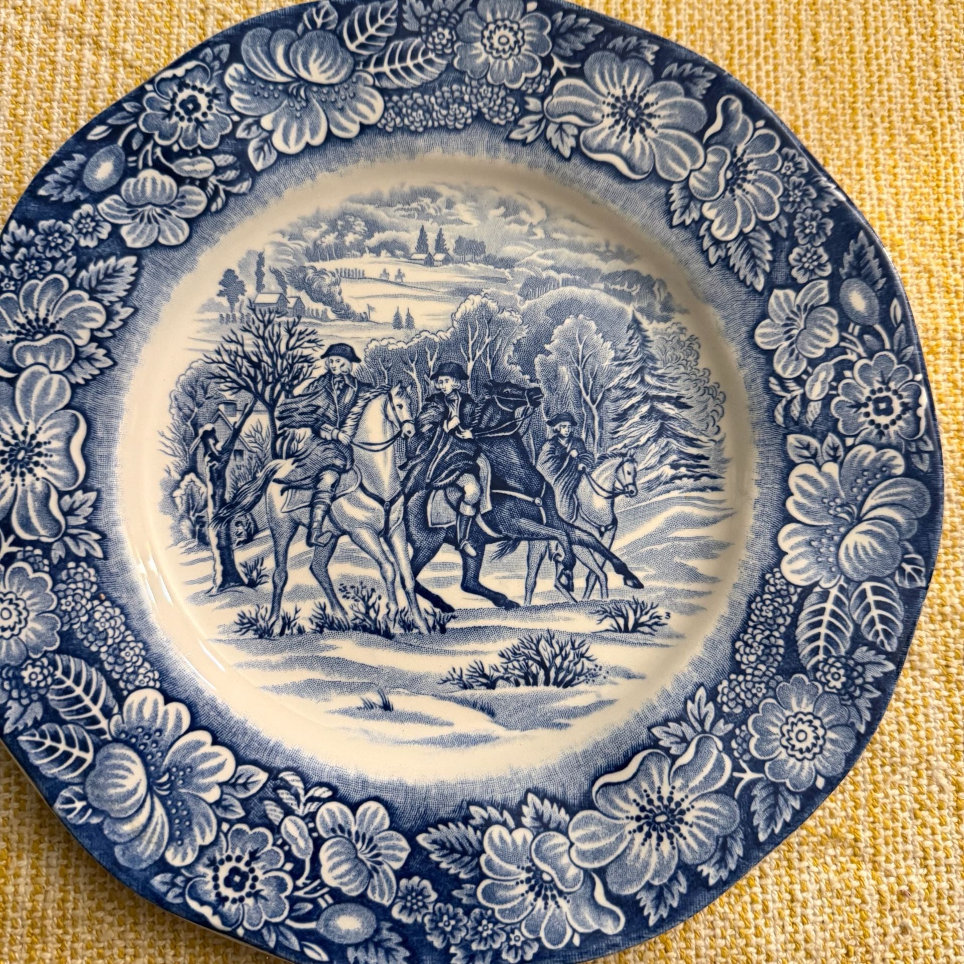 Liberty Blue Washington At Valley Forge Salad Plate Set 2