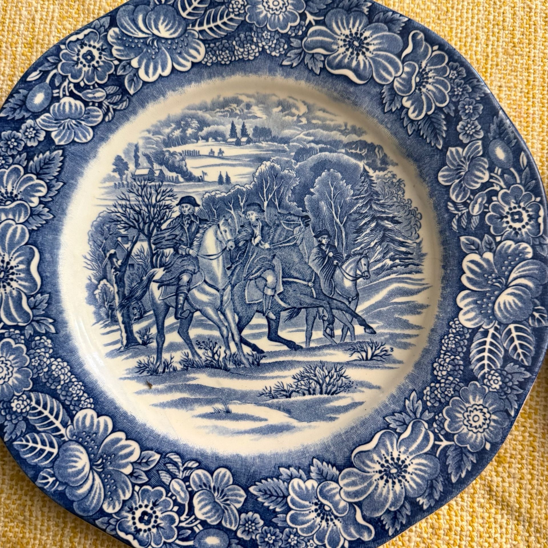 Liberty Blue Washington At Valley Forge Salad Plate Set 3