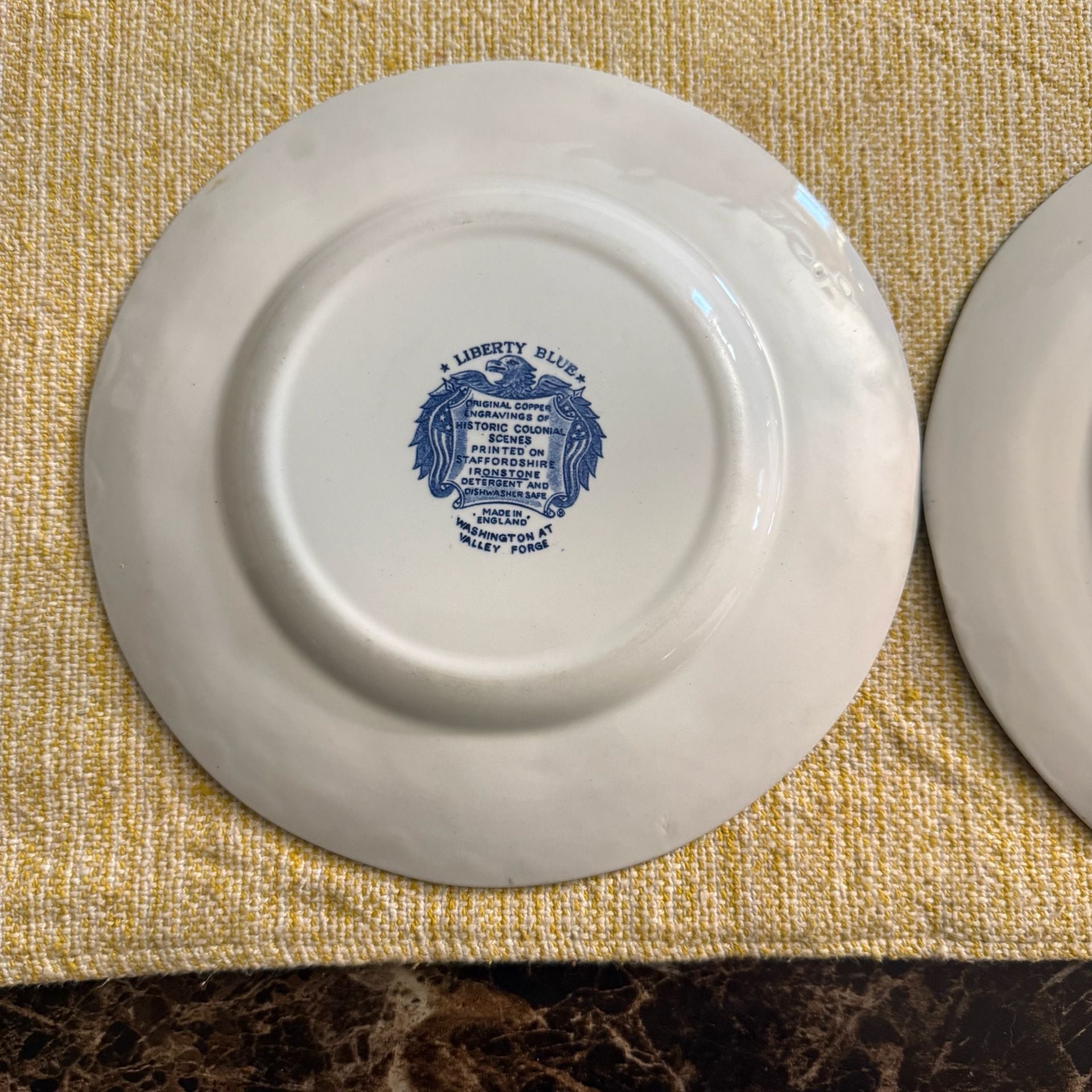 Liberty Blue Washington At Valley Forge Salad Plate Set 4