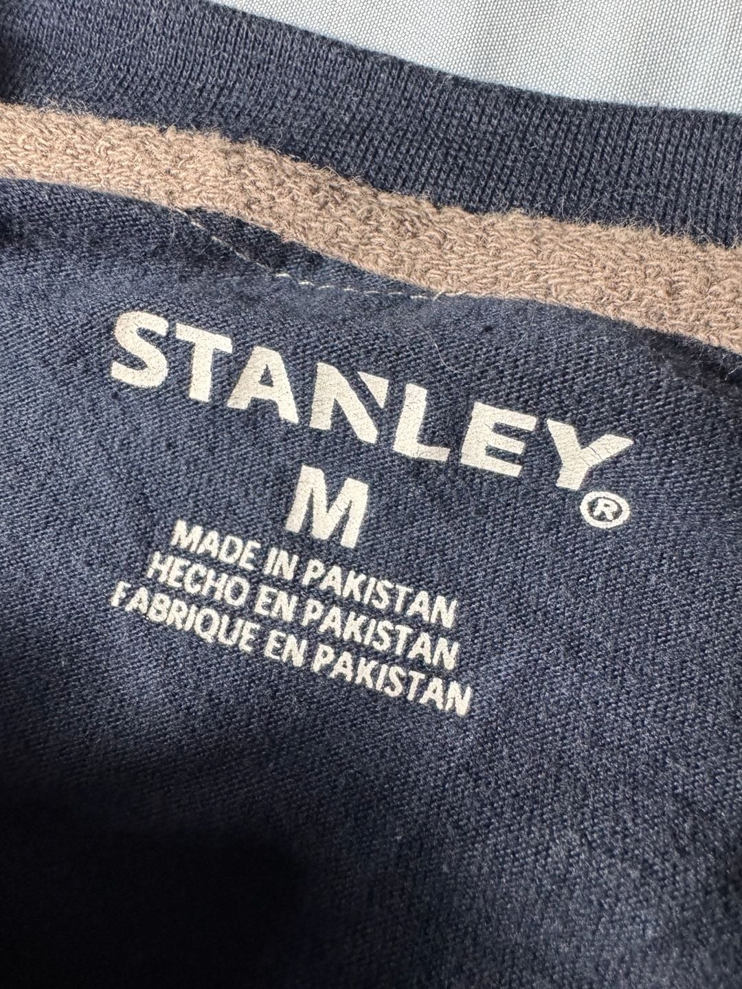 Stanley Henley Shirt Size M Black Short Sleeve Pocket 3