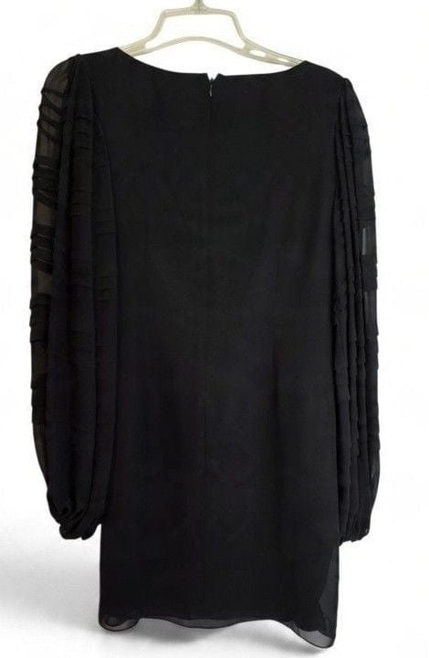 Donna Morgan Black Dress Size 4(S) Sheer Long Sleeve 4