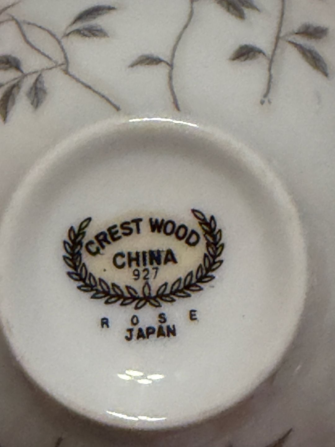 Vintage Crest Wood China Rose 927 Japan 29 Piece Dinnerware Set Floral Gold Trim 7