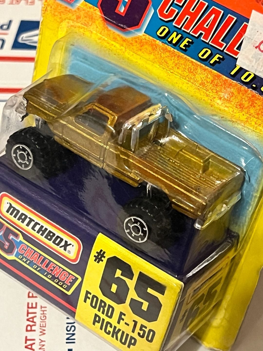Matchbox 75 Challenge 1997 #65 Ford F-150 Pickup Gold 2