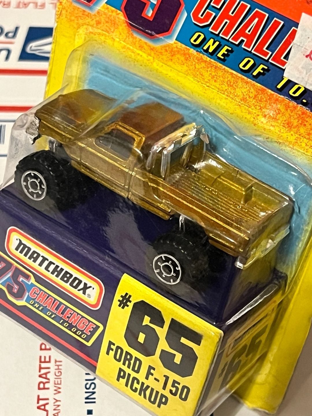 Matchbox 75 Challenge 1997 #65 Ford F-150 Pickup Gold 3