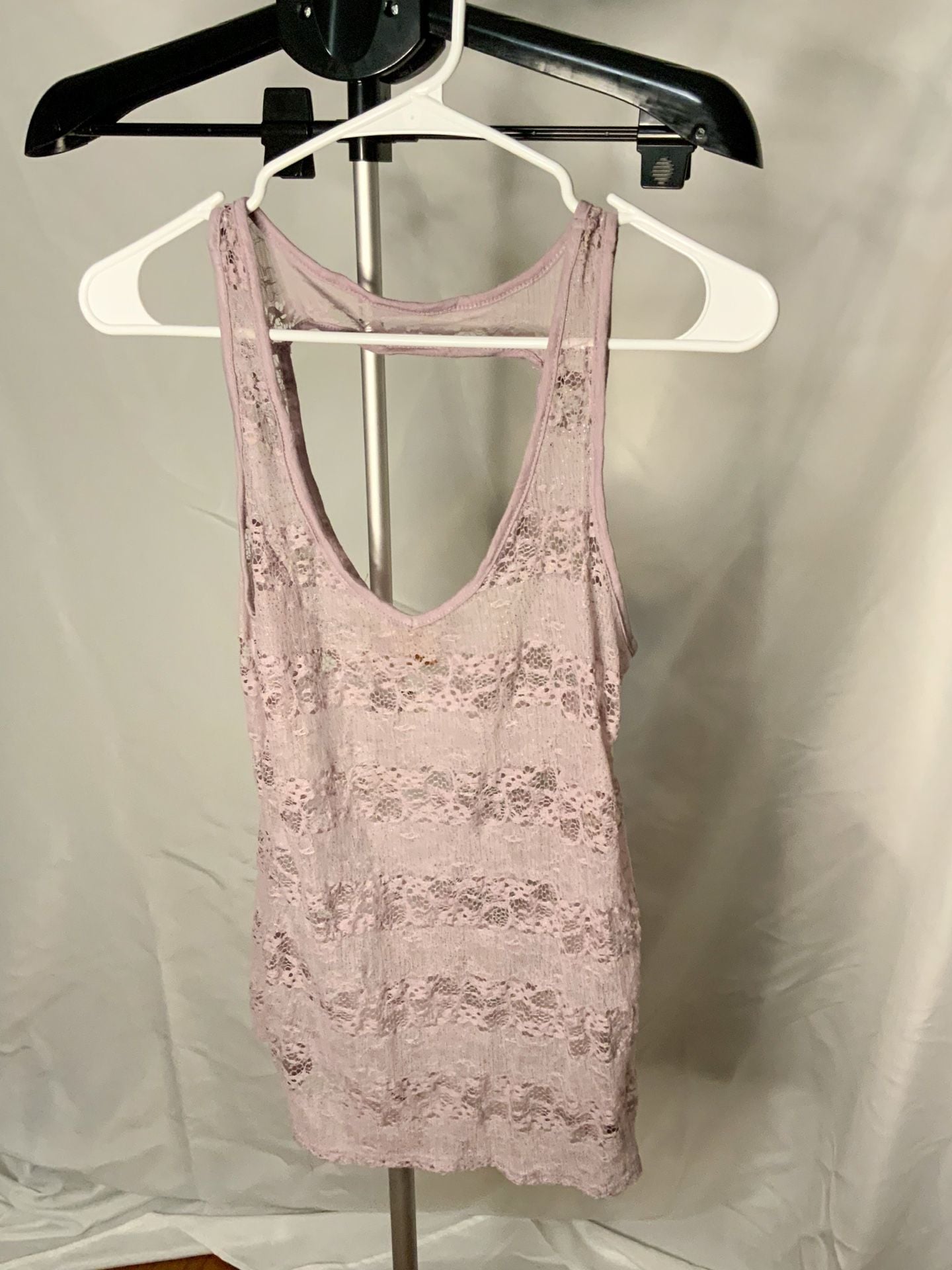 NWT Eyeshadow Lace Tank Top Women Size S Purple/Lavendar 2