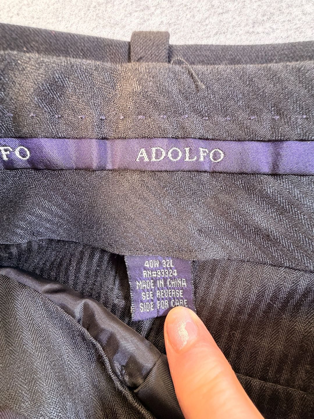 Adolfo Dress Pants 40W 32L Black Pleated 6