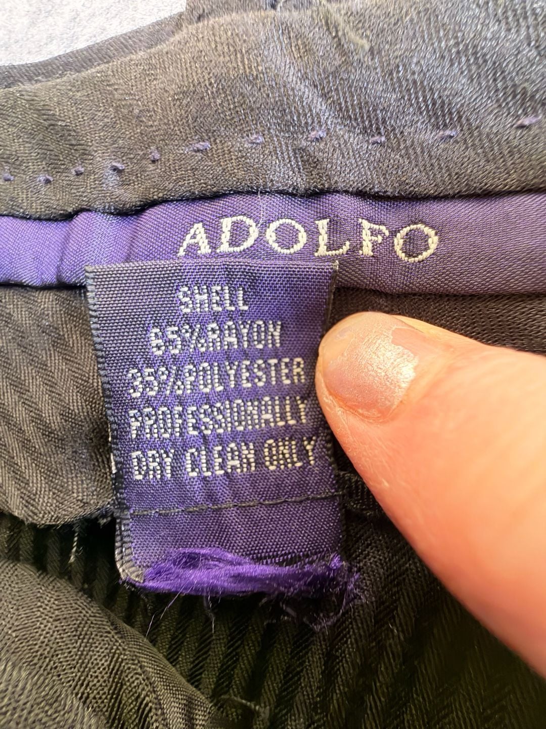 Adolfo Dress Pants 40W 32L Black Pleated 7
