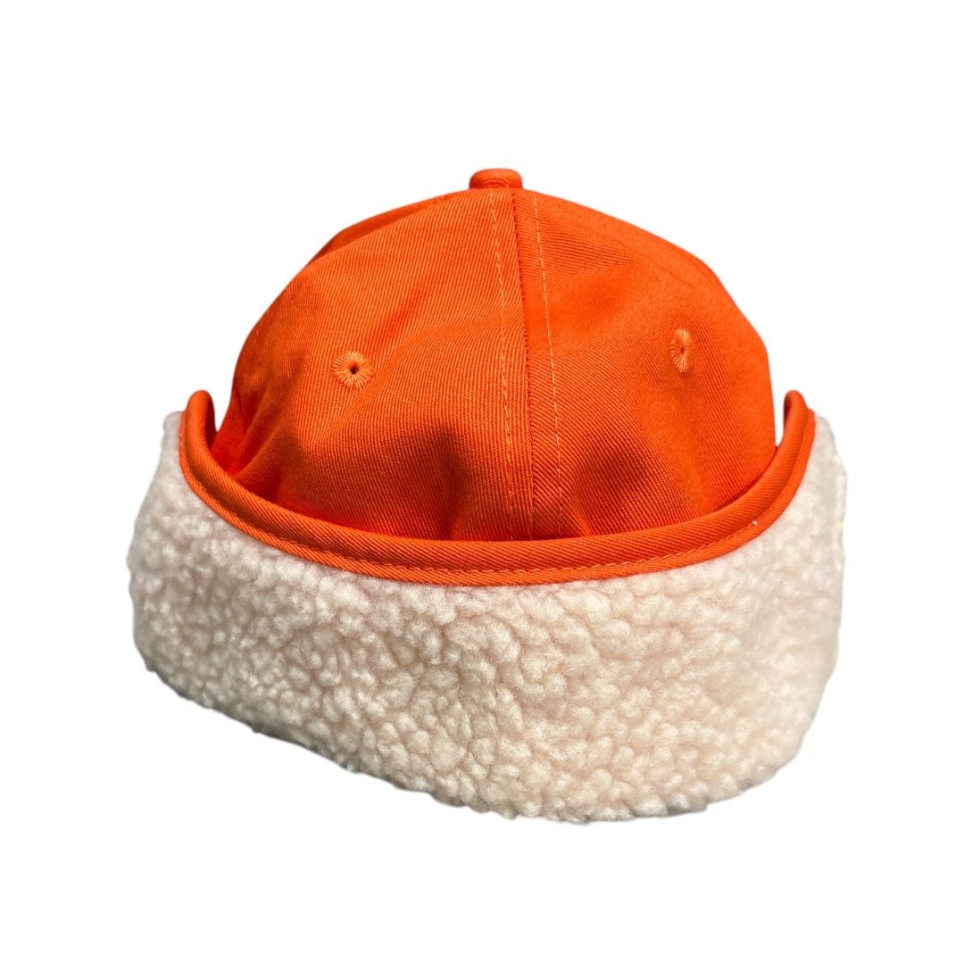 Seager Western Brand Ear Flap Hat Orange Brown Sherpa Lined Cap NWT 5