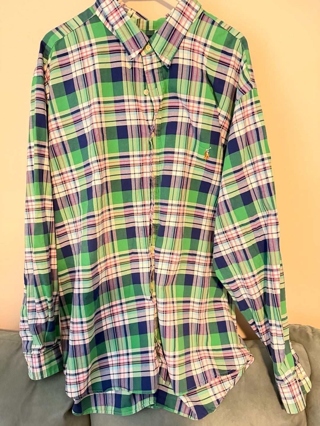 Polo Ralph Lauren Plaid Button Down Shirt Green Long Sleeve 2