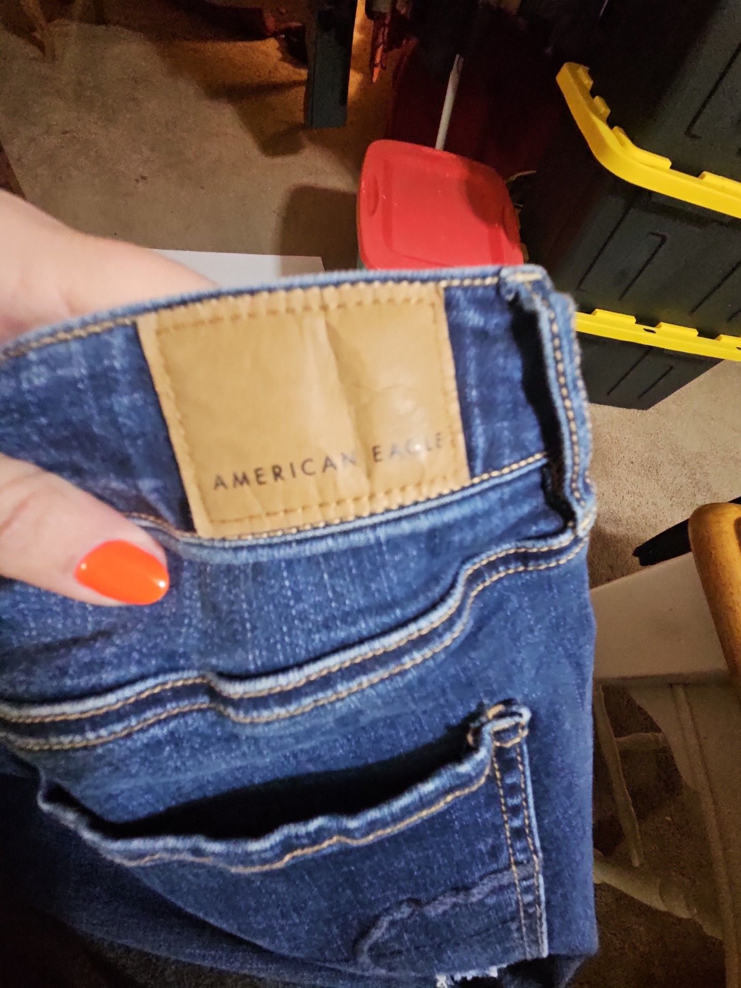 American Eagle Super Stretch Jegging Size 10 Regular Distressed Blue Jeans 4