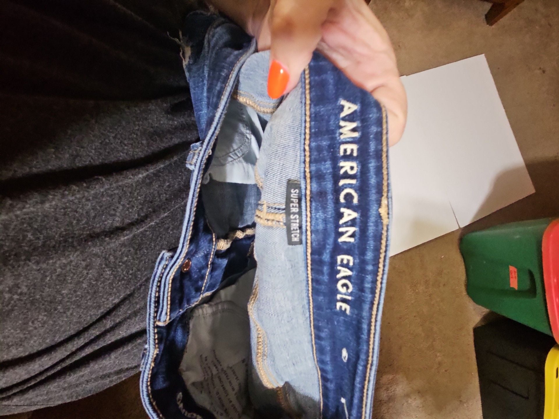 American Eagle Super Stretch Jegging Size 10 Regular Distressed Blue Jeans 5