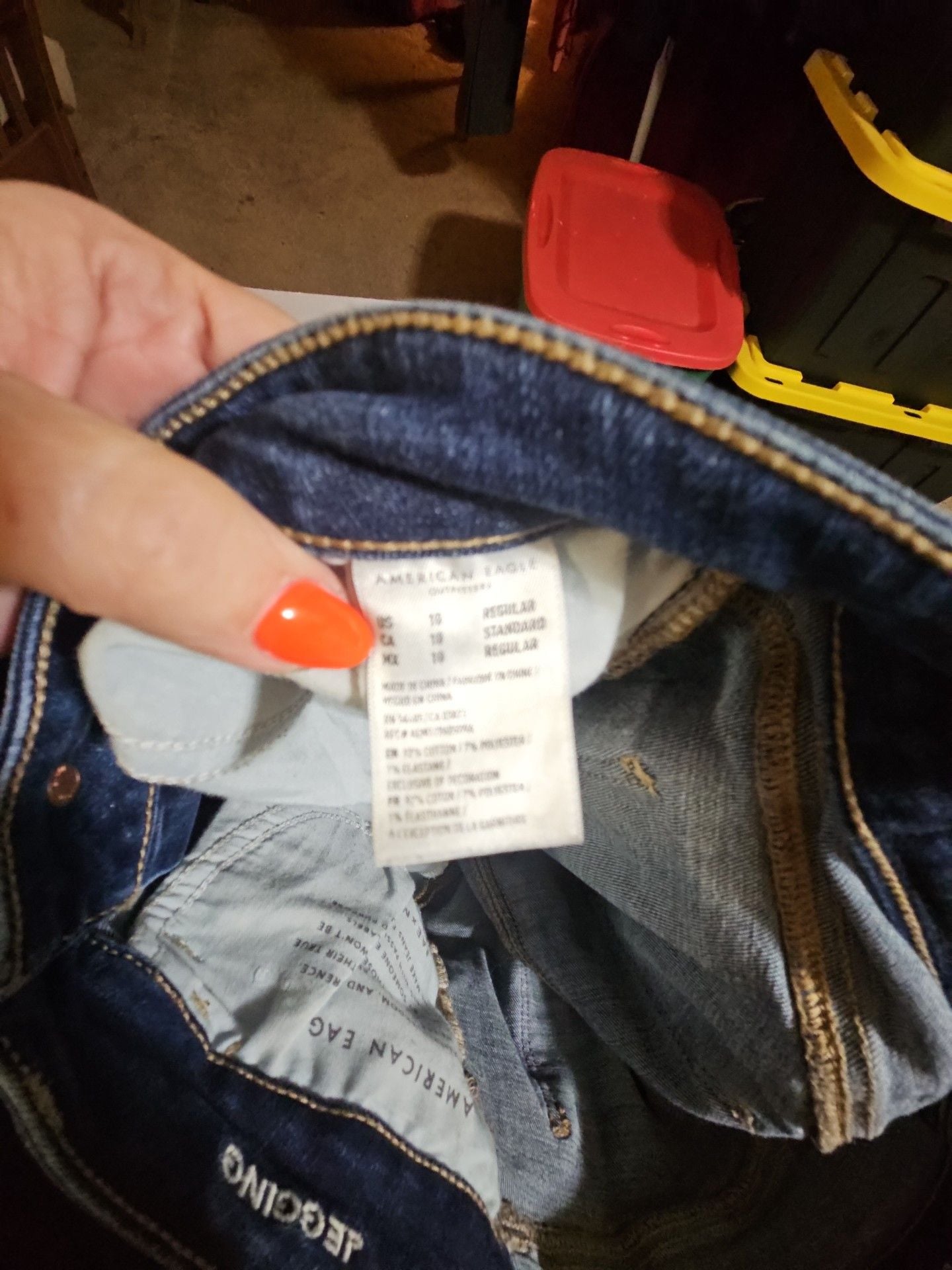 American Eagle Super Stretch Jegging Size 10 Regular Distressed Blue Jeans 7