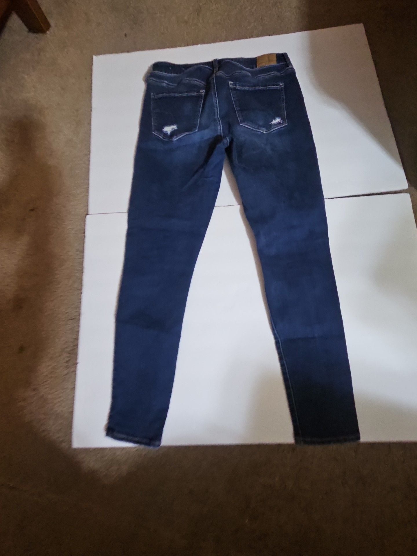 American Eagle Super Stretch Jegging Size 10 Regular Distressed Blue Jeans 3