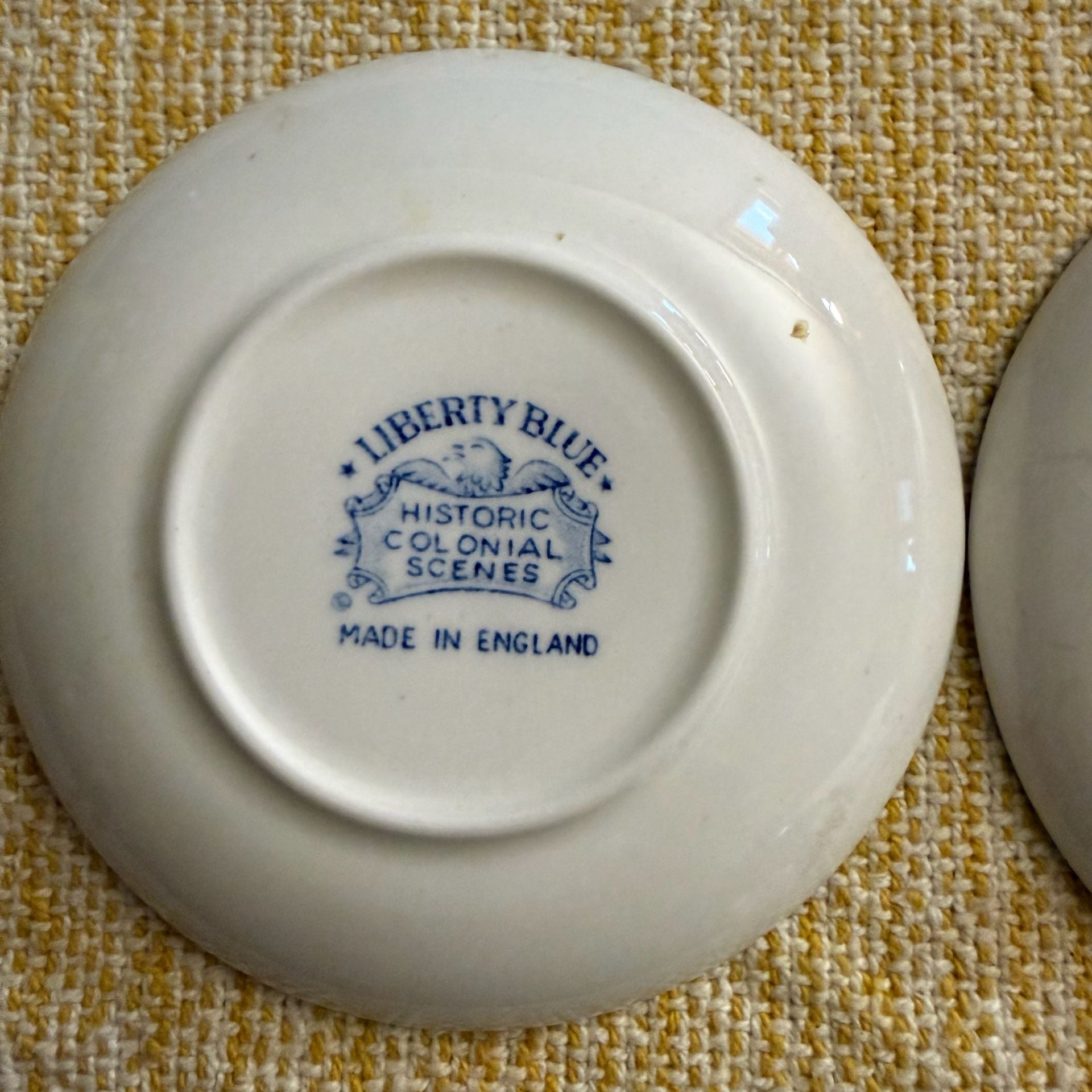 Liberty Blue Historic Colonial Scenes Butter Pat Dishes Set of 2 5