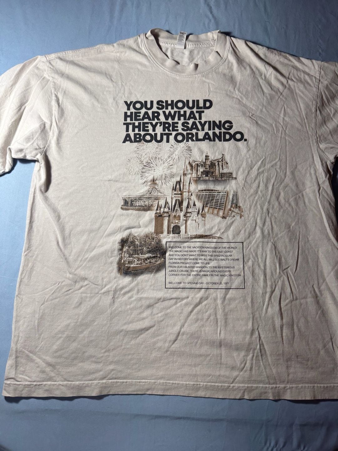 Los Angeles Apparel Disney Orlando T-Shirt Size XL White Graphic Tee 2