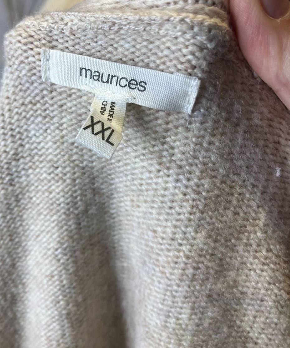 Maurices Gold Tinsel Star Soft Cozy Cream Buttoned Cardigan ..., 5