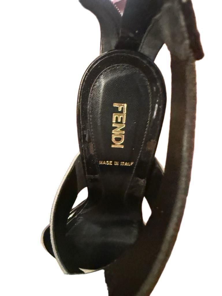 Fendi High Heel Sandals Size 37 Multi Color Elastic Straps 3