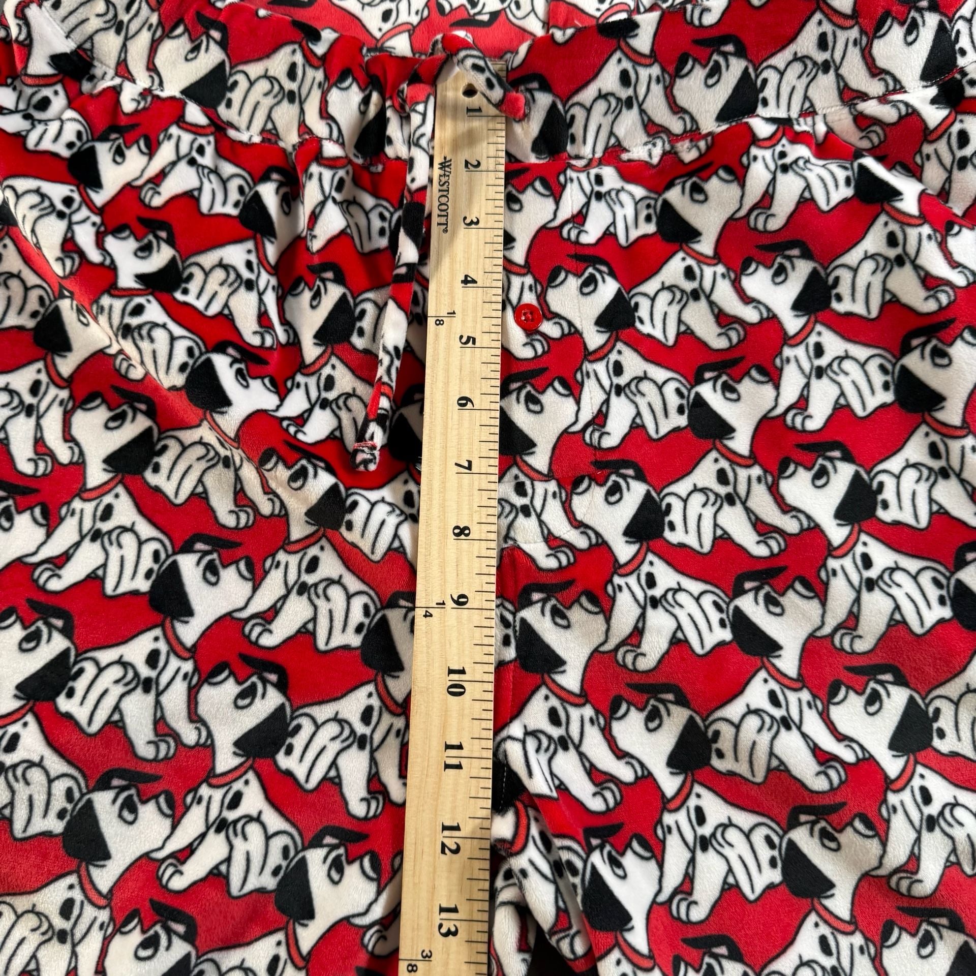 Disney 101 Dalmatians Pajama Pants Women's M Red Black White Fleece 4