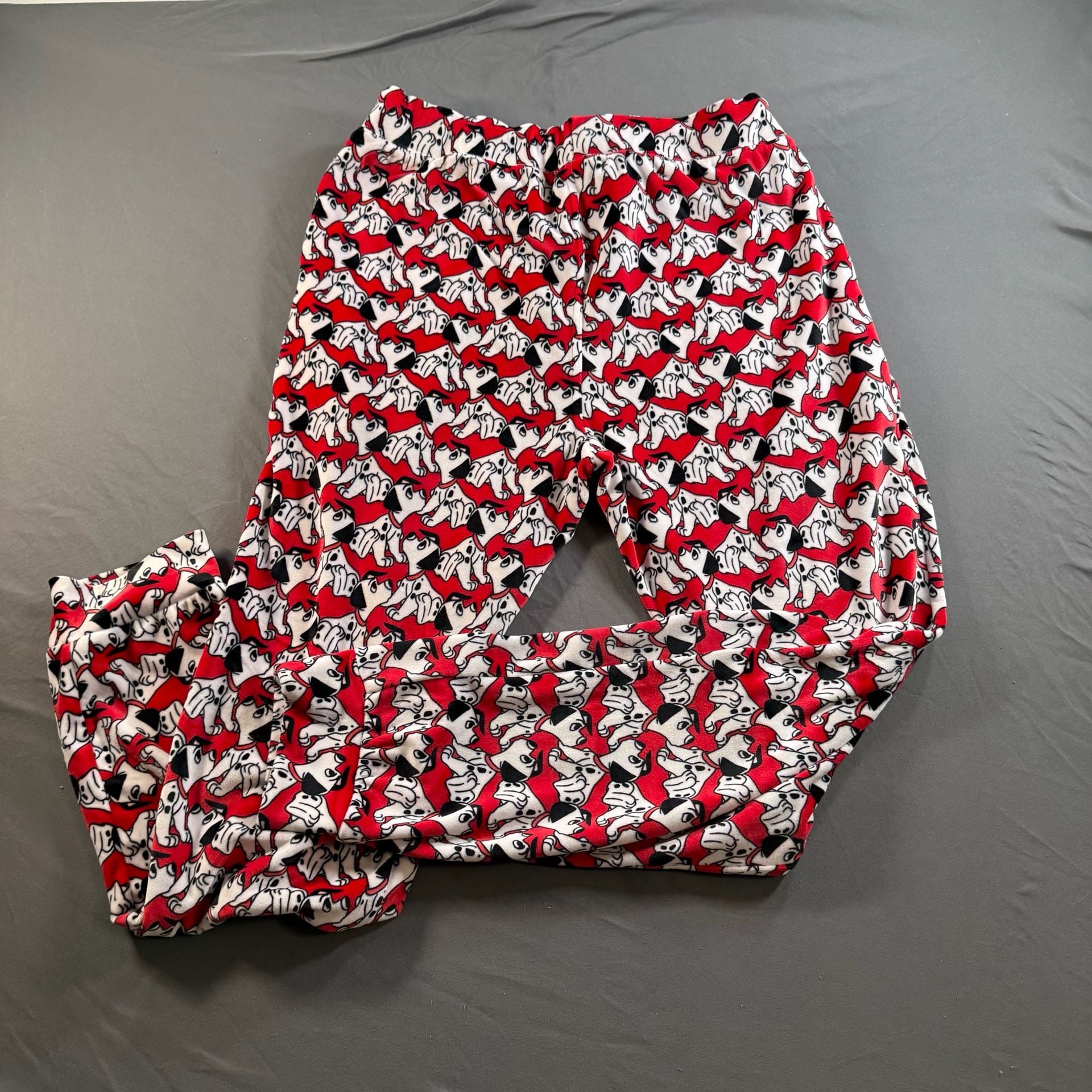 Disney 101 Dalmatians Pajama Pants Women's M Red Black White Fleece 7