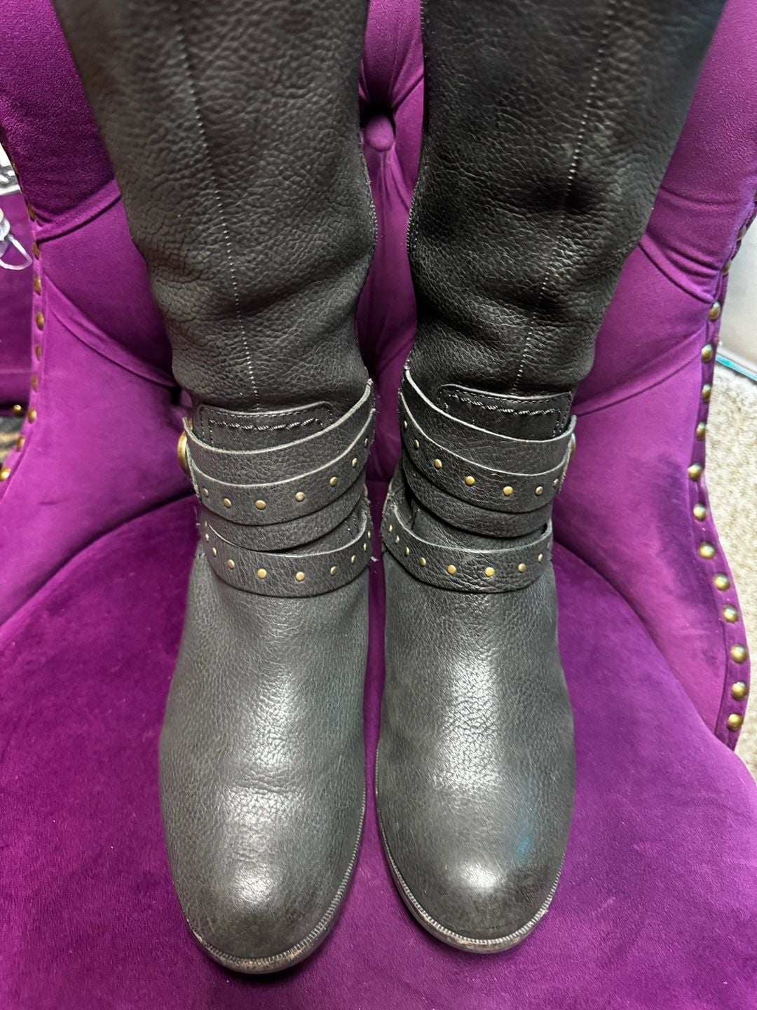 UGG Esplanade black leather riding boots zip women’s size 8 1/2 6