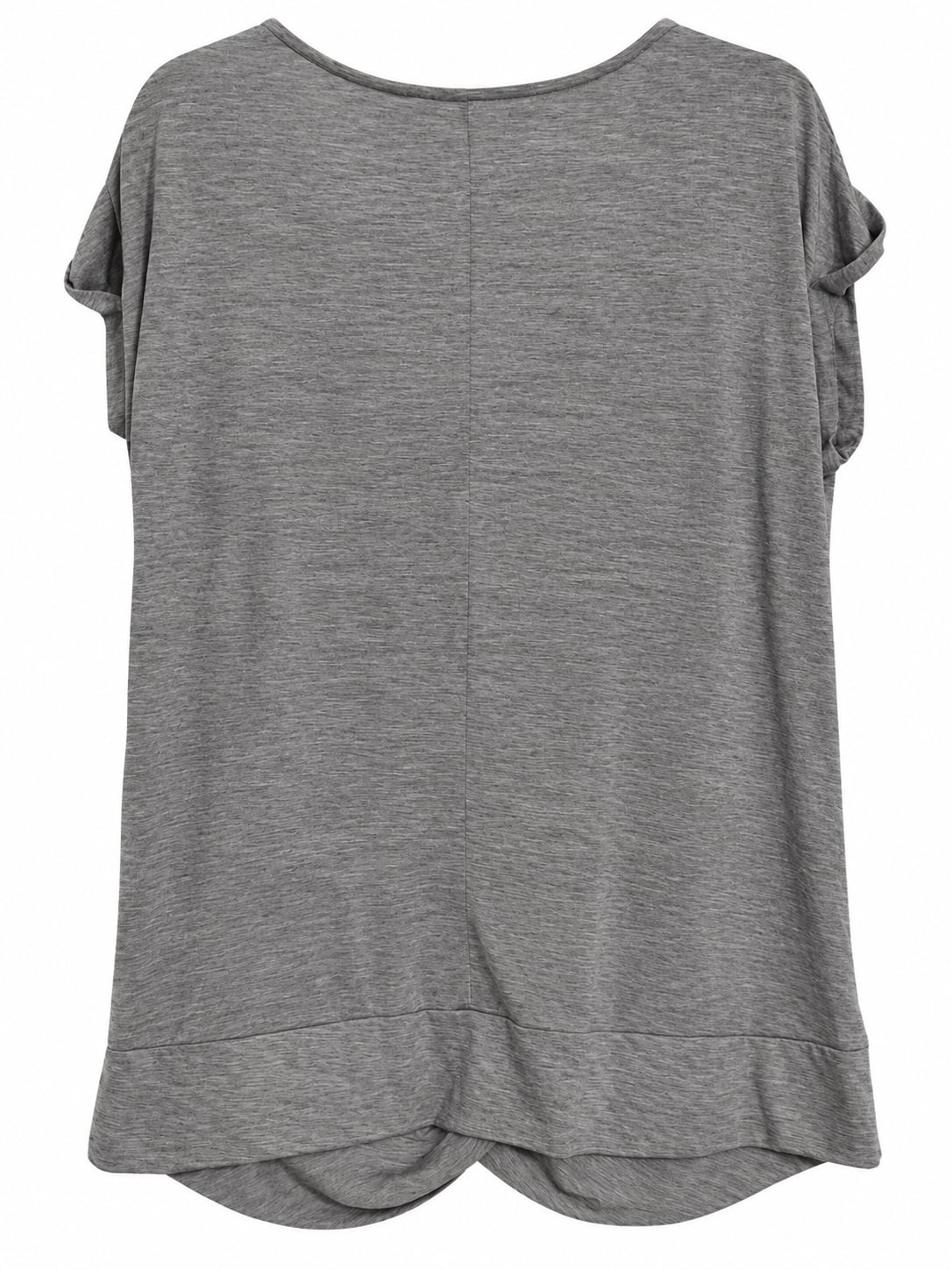 NWT- a.n.a V-Neck Twist Front T-Shirt Size M Gray Rayon Blend 4