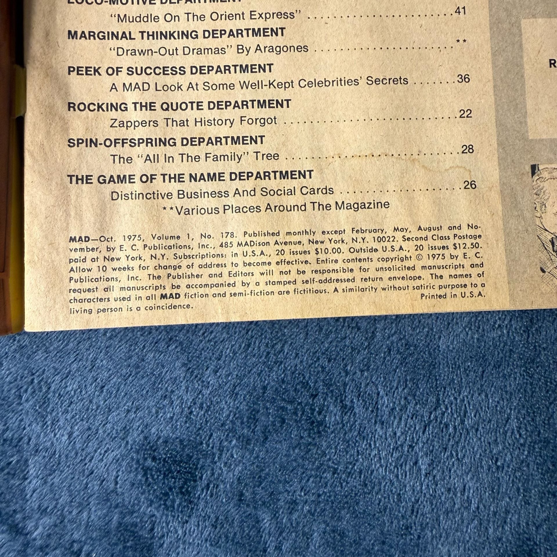 Mad Magazine No. 178 October 1975 Godfather II Orient Express 3