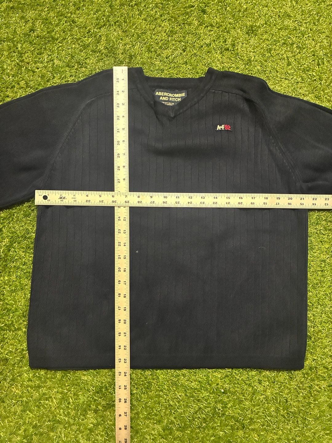 Abercrombie & Fitch V-Neck Sweater navy blue 6