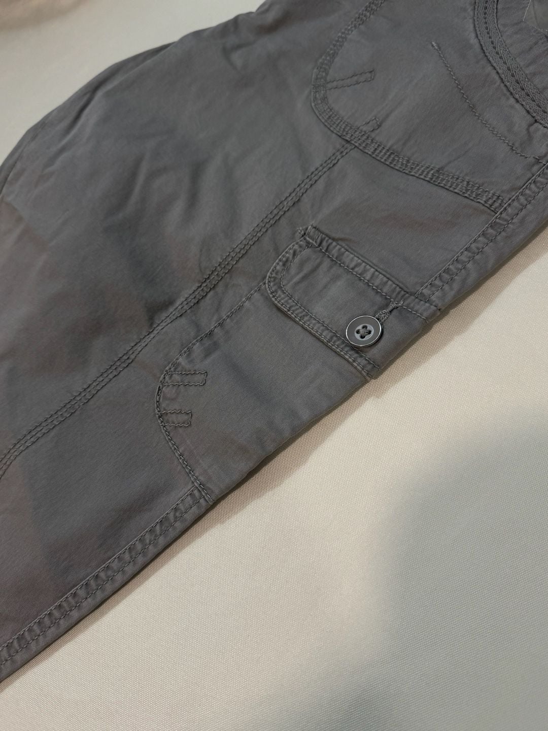 Gray Cargo Skimmer Capri Pants Utility Gorpcore Outdoor Casual Petite Size 12P 8