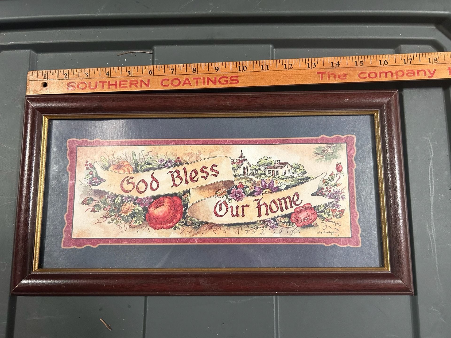 Home Interiors God Bless Our Home Framed Print Wall Decor 1