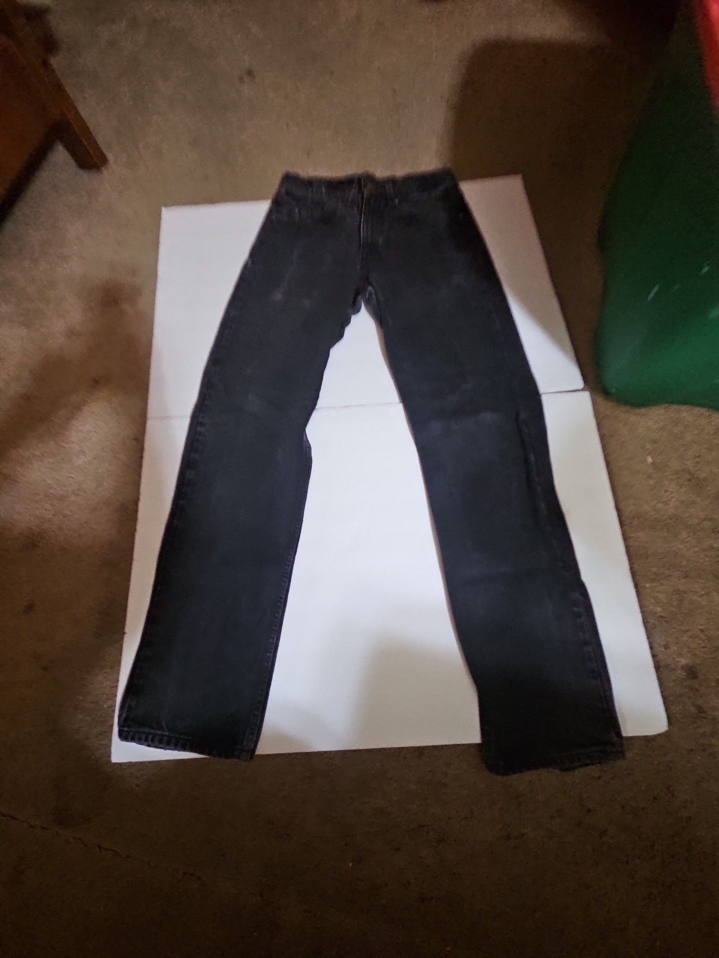 Levi's 505 Regular Fit Straight Leg Jeans 31x32 Black Denim 2