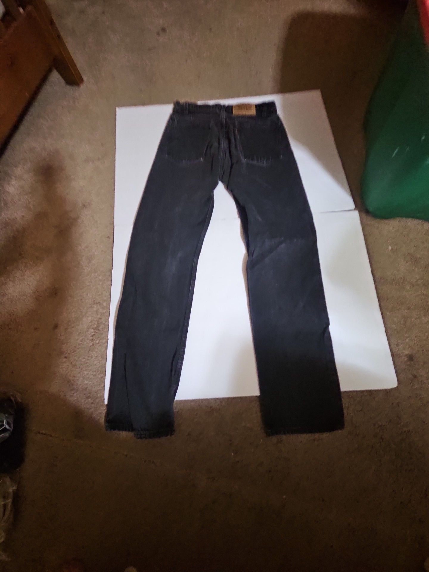 Levi's 505 Regular Fit Straight Leg Jeans 31x32 Black Denim 3