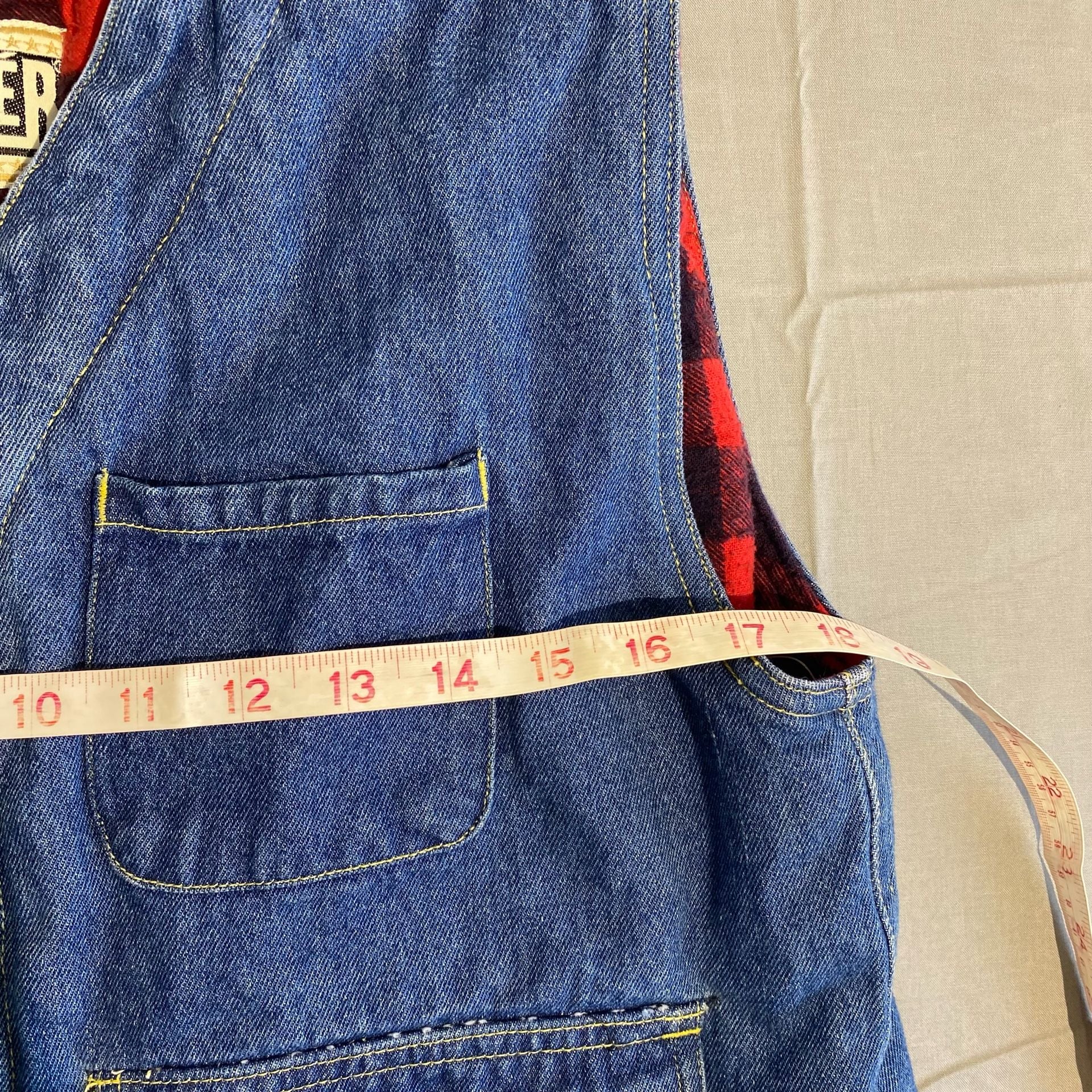 Passager Denim Vest Flannel Lined Multi Pocket Utility Vintage 5