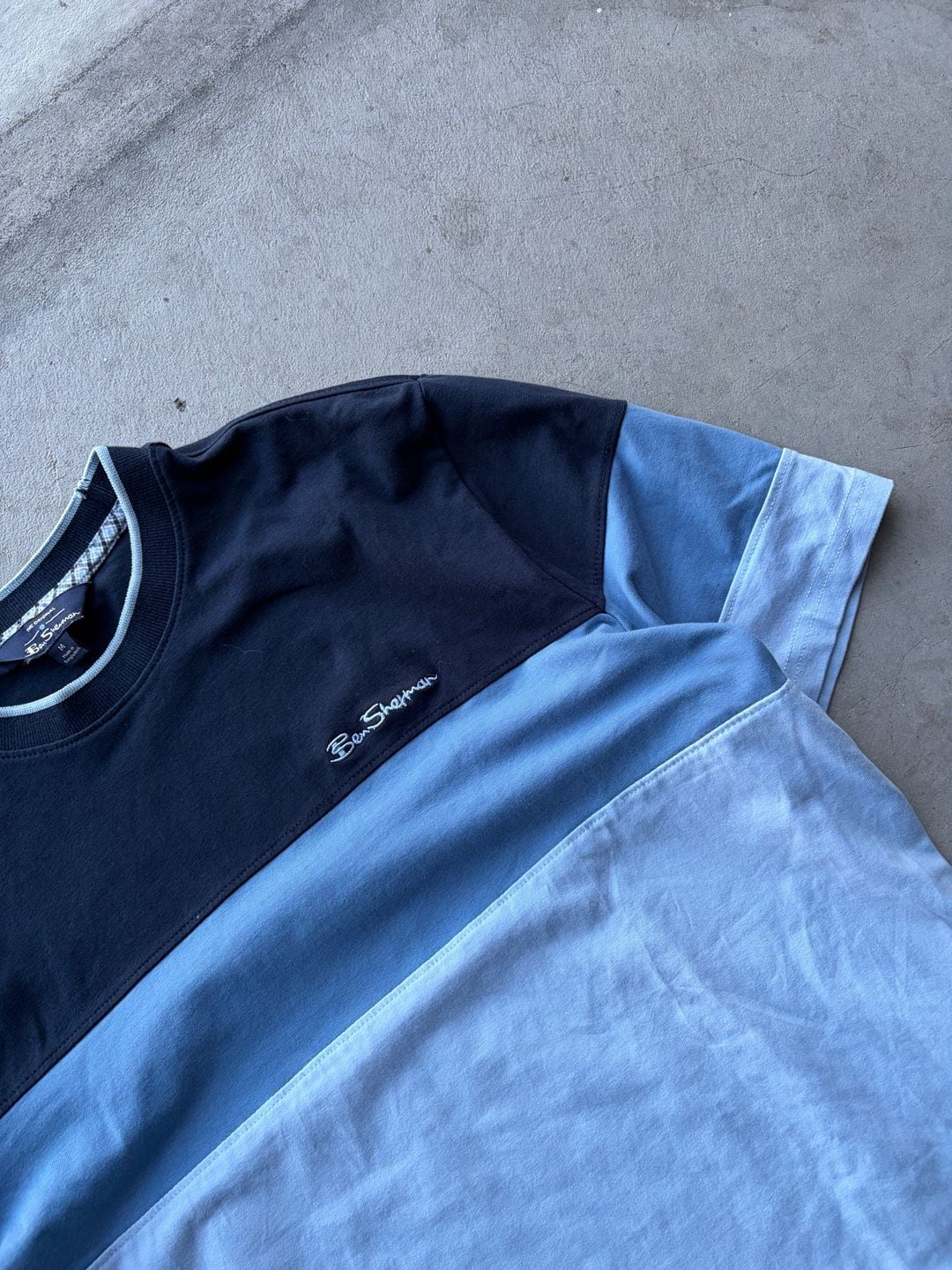Ben Sherman Colorblock T-Shirt Size M Blue Black Short Sleeve 3