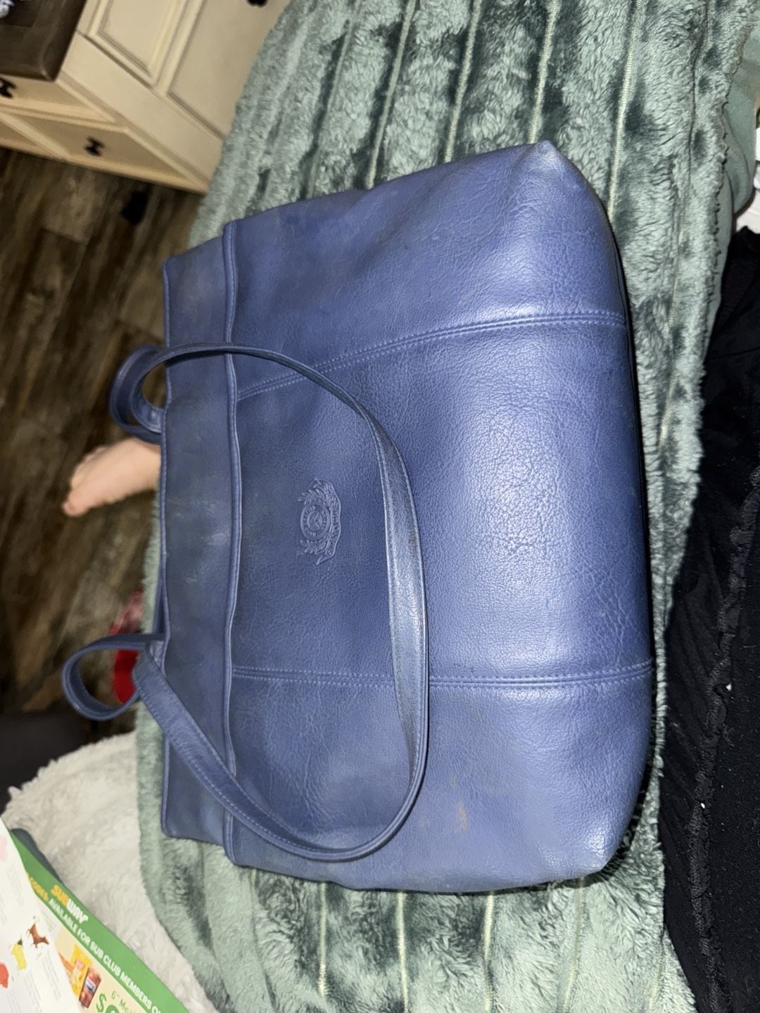 Gitano Blue Faux Leather Shoulder Tote Bag 2