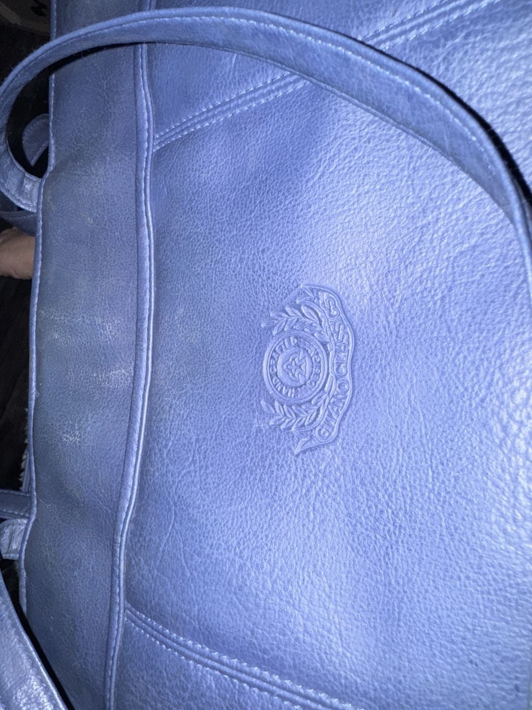 Gitano Blue Faux Leather Shoulder Tote Bag 3
