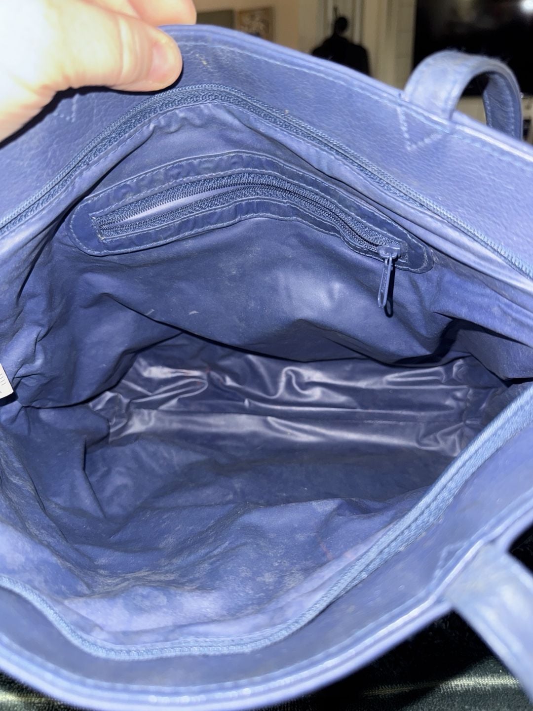 Gitano Blue Faux Leather Shoulder Tote Bag 4