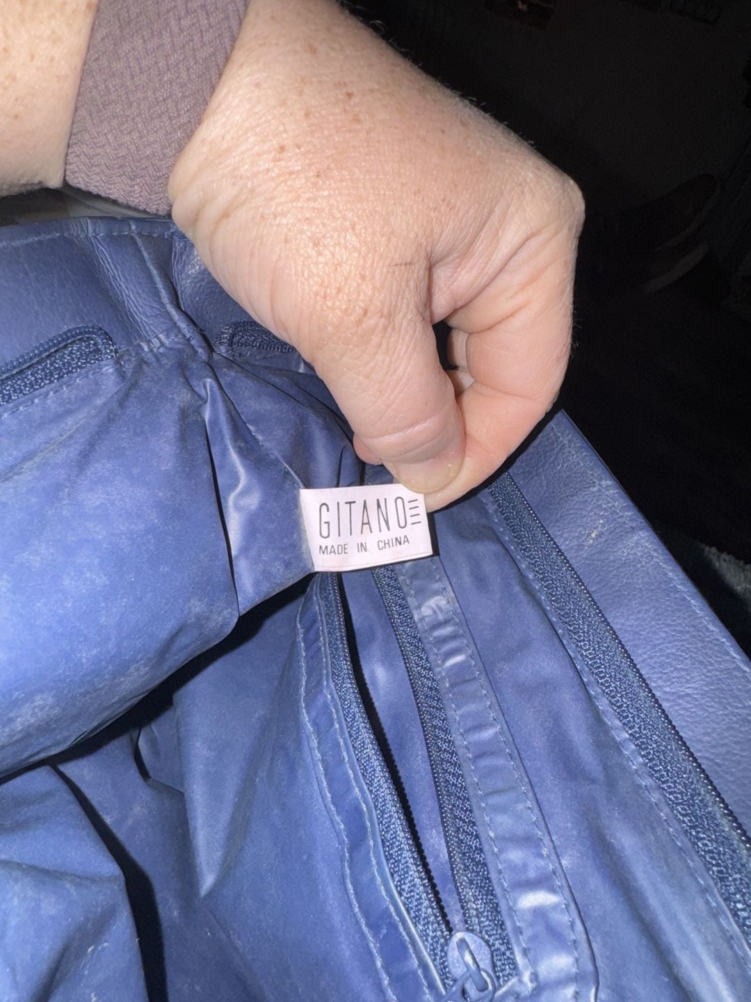 Gitano Blue Faux Leather Shoulder Tote Bag 5