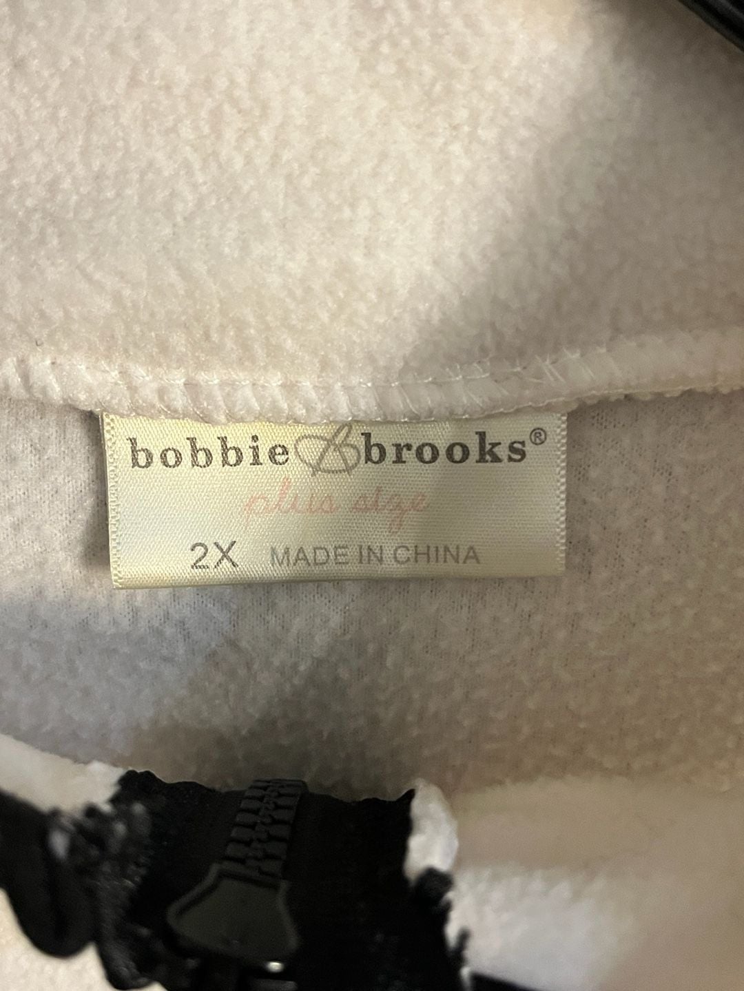 Bobbie Brooks Fleece Pullover Size 2X White 1/4 Zip Plus Size 003-173 3