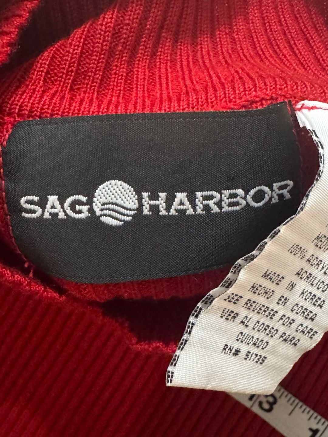 Red Ribbed Mock Neck Short Sleeve Sweater Top Minimalist Preppy Size M 8