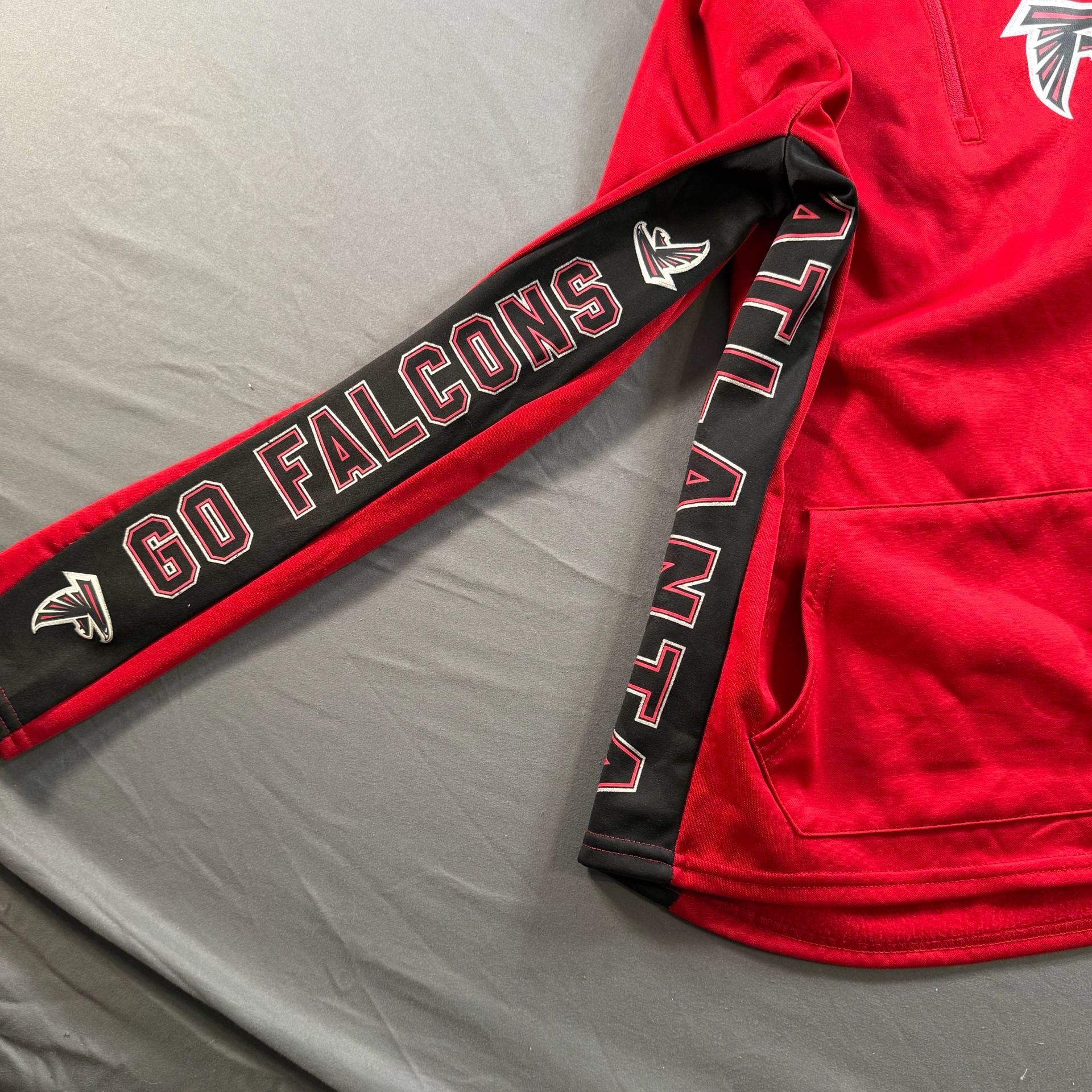 Atlanta Falcons Hands High NFL Quarter Zip Pullover Red Black Small
 9