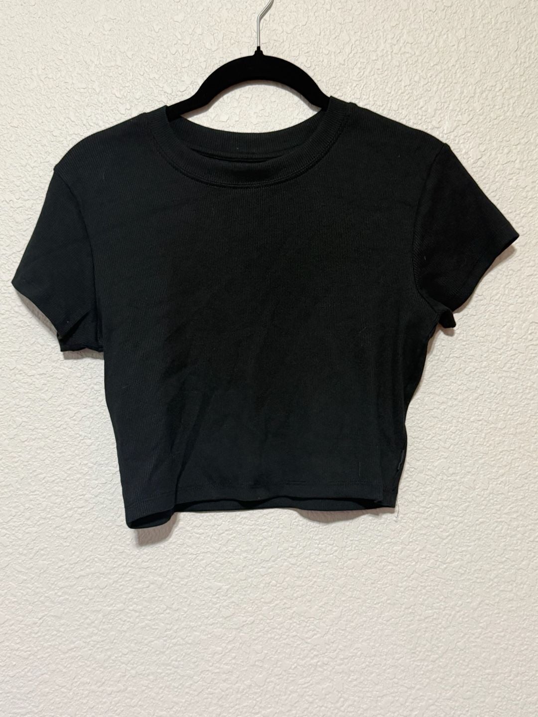 Rip Curl Black Ribbed Crop Top Size XS 2