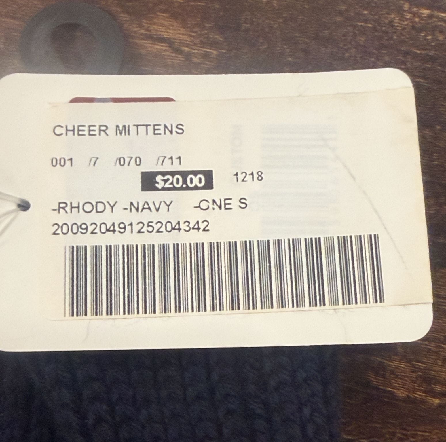 Logo Inc. Rhody Cheer Mittens Navy Blue Light Blue White New 5