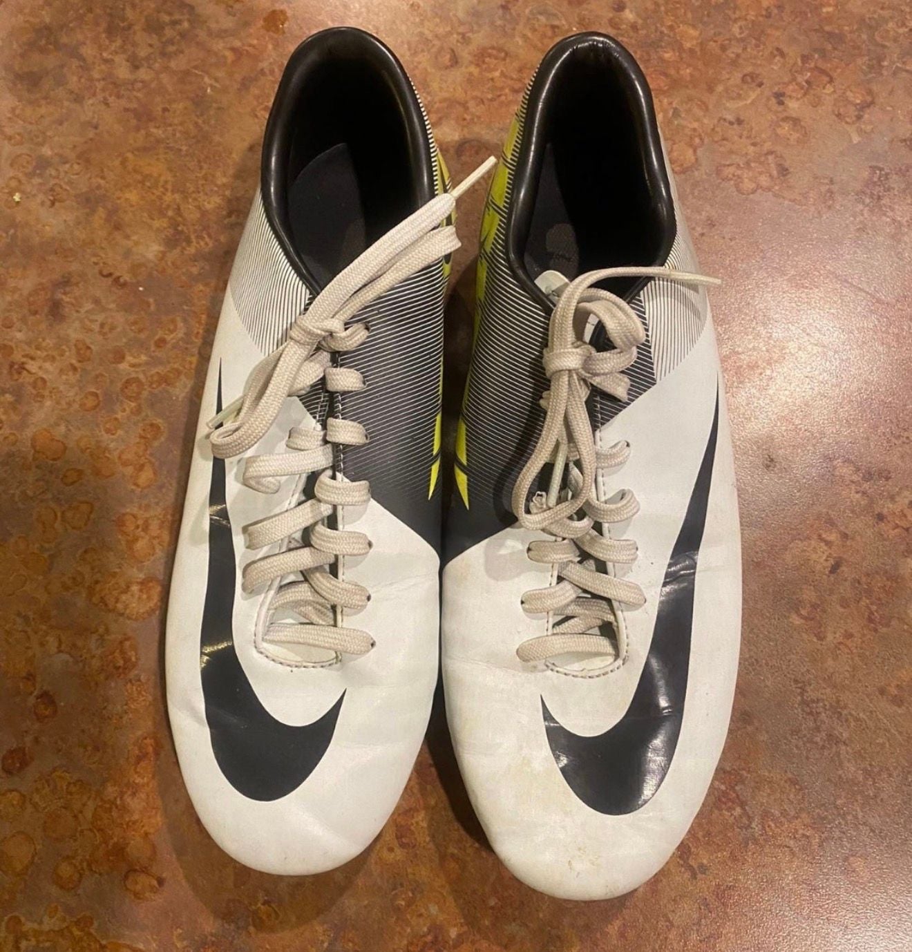 Nike Mercurial Soccer Cleats White Black Volt 3