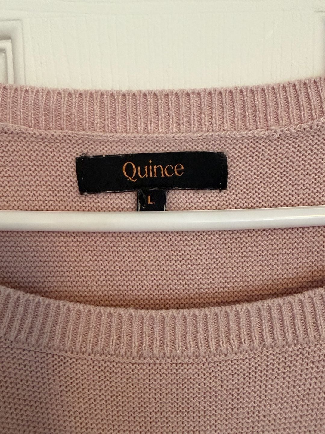 Quince Knit Sweater Size L Pink Short Sleeve Dolman 4