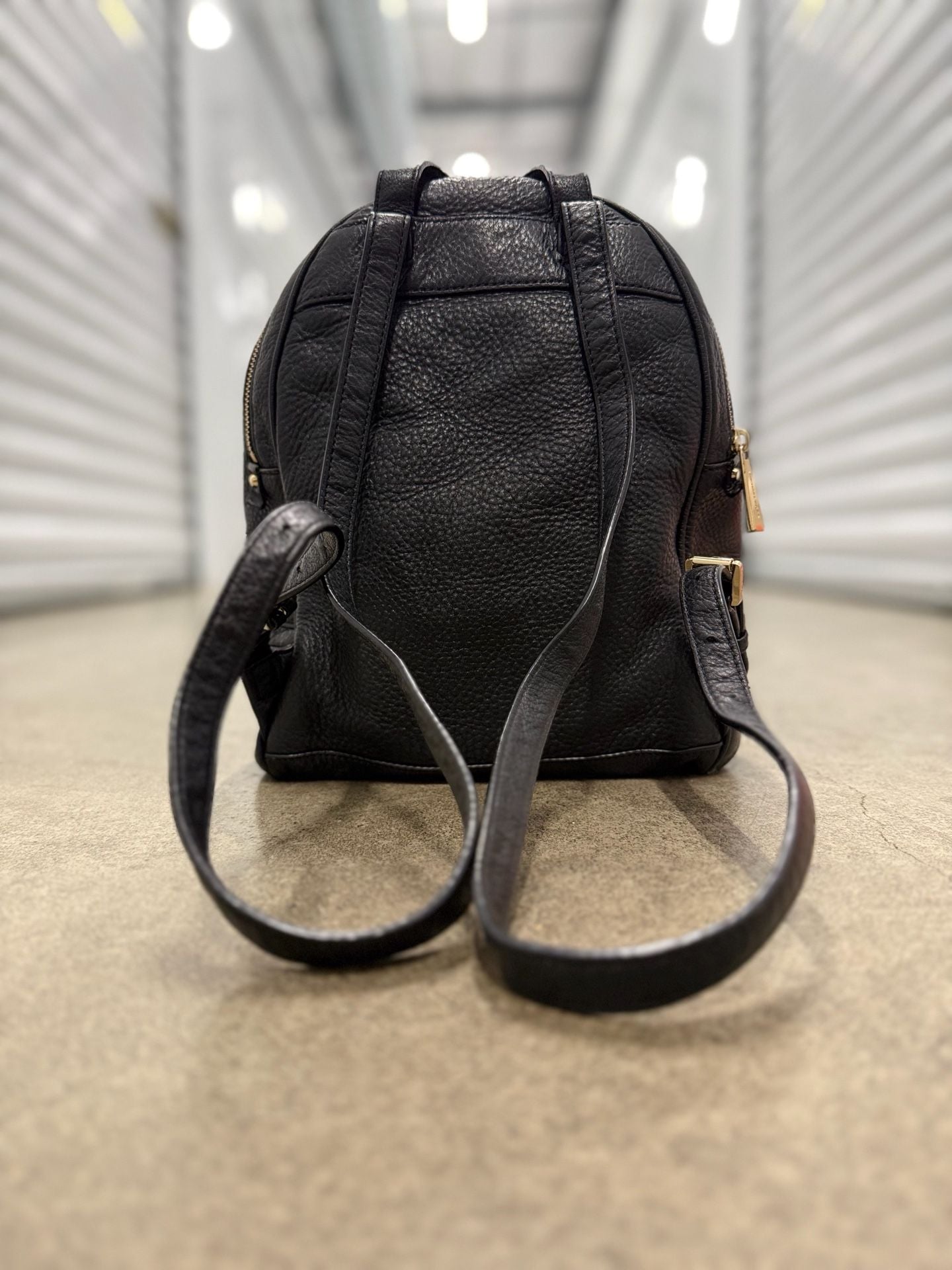 Michael Kors Black Pebbled Leather Backpack 4
